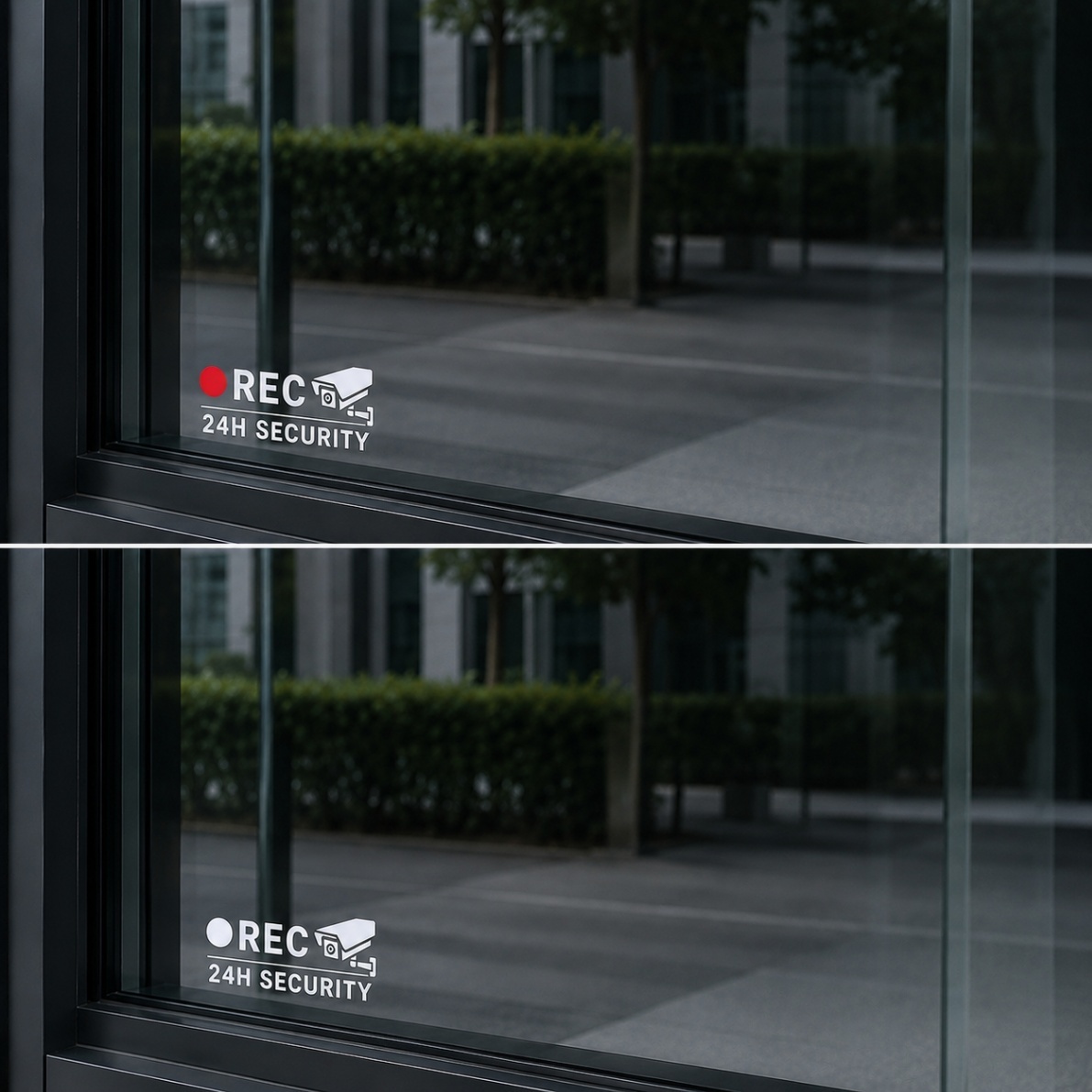 防犯カメラ ステッカー REC 録画中 セキュリティ 4種 白 黒 赤【39】