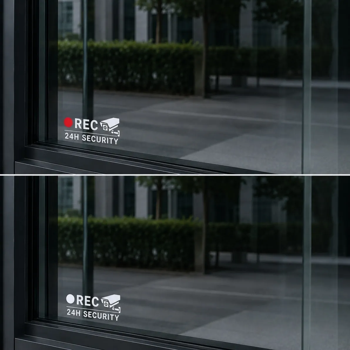 防犯カメラ ステッカー REC 録画中 セキュリティ 4種 白 黒 赤【39】