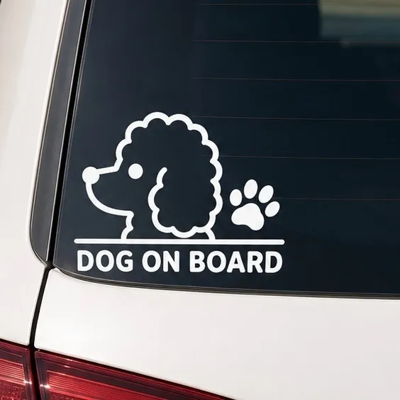 愛犬とのカーライフに♪ プードル ステッカー DOG ON BOARD【40】