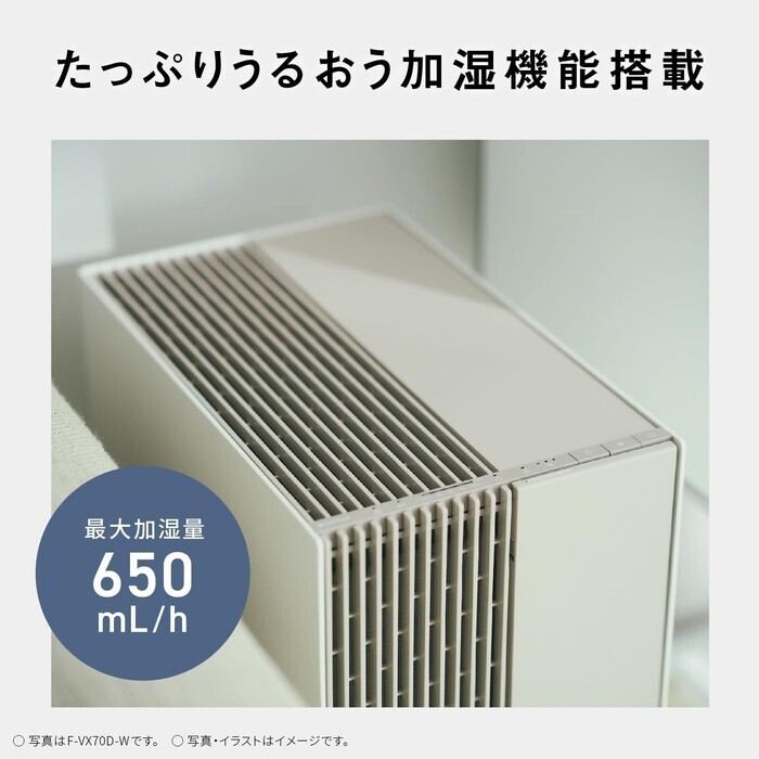 【延長3年保証】Panasonic 加湿空気清浄機 F-VX70D-W