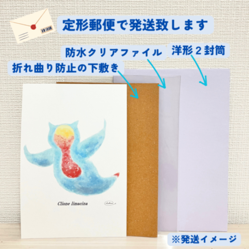 【ハンドメイド】水彩ポストカード｜クリオネ｜流氷の天使イラスト