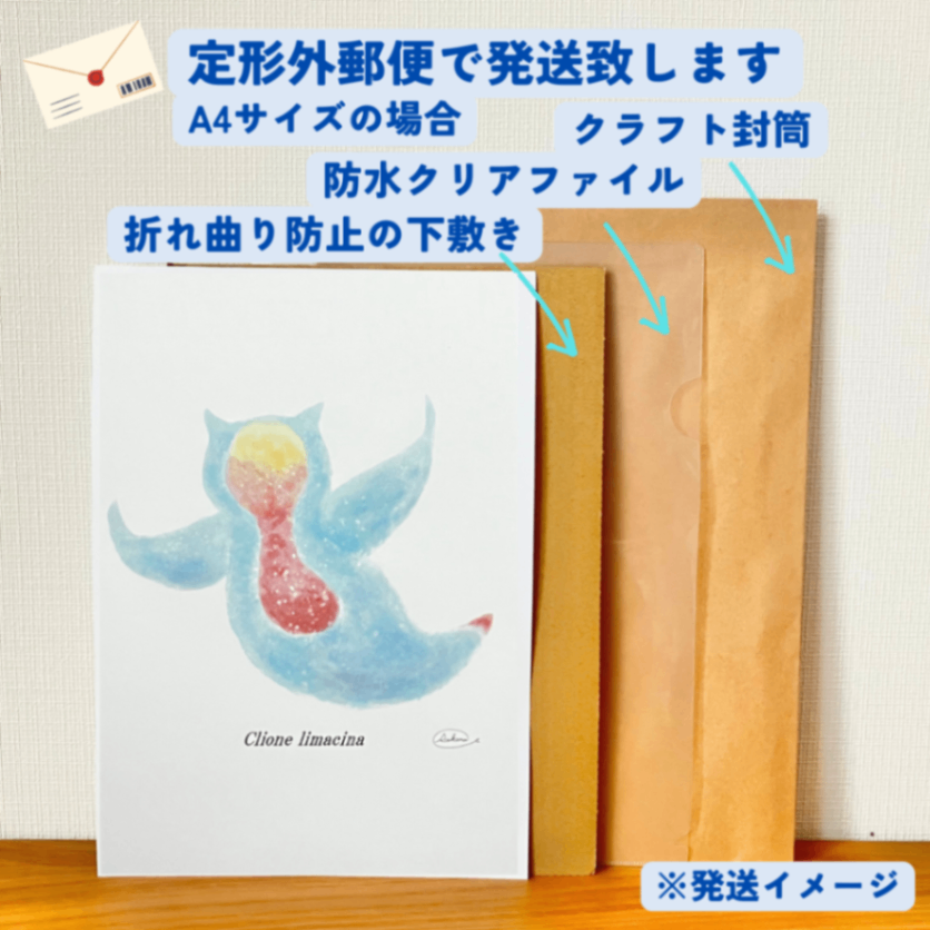 【ハンドメイド】水彩ポストカード｜クリオネ｜流氷の天使イラスト