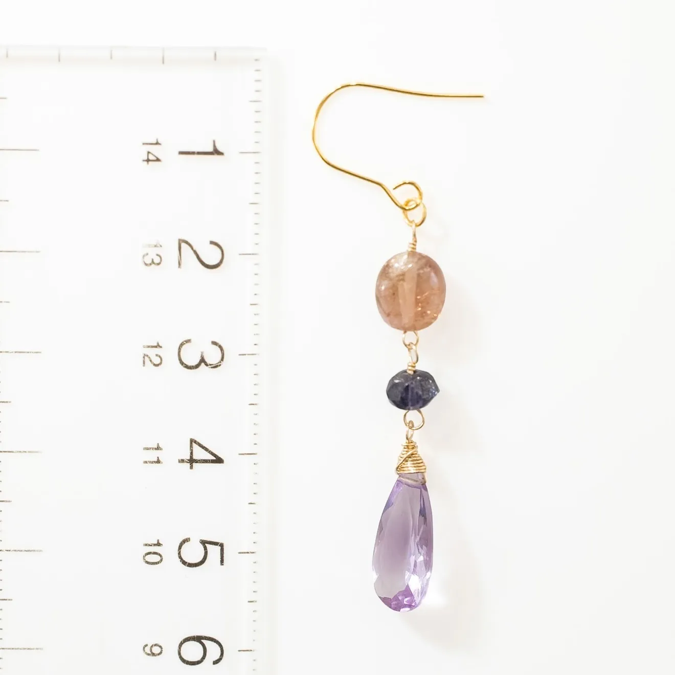 【ハンドメイド】淡水パール アメトリン シンプルピアス