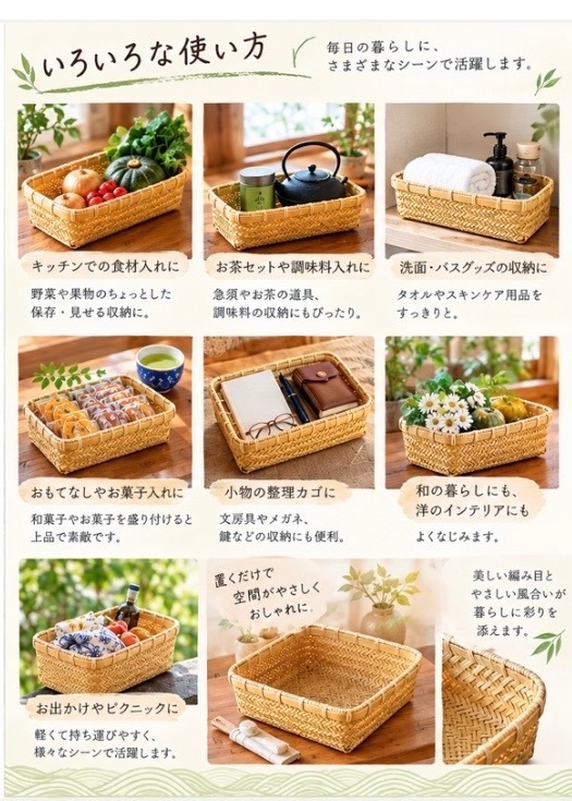 竹籠 カゴ 器 竹細工 国産真竹