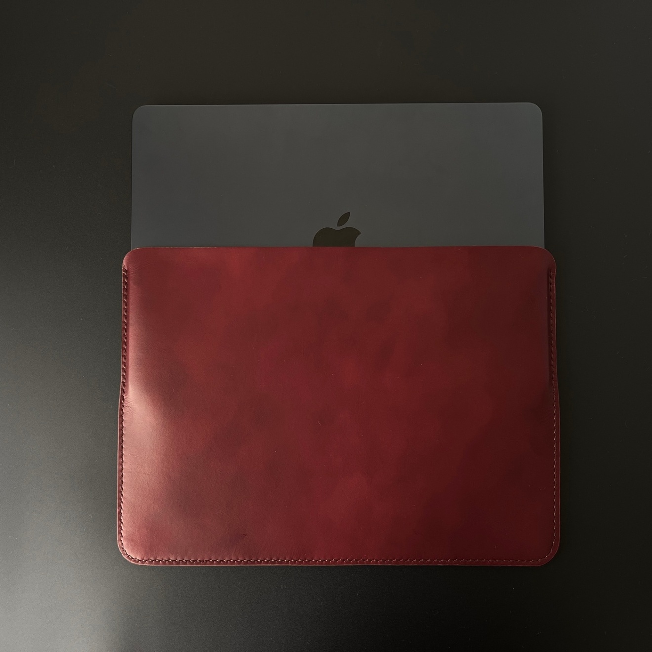 【訳あり1点限り】MacBookケース 13インチ 本革 手縫い｜レッド