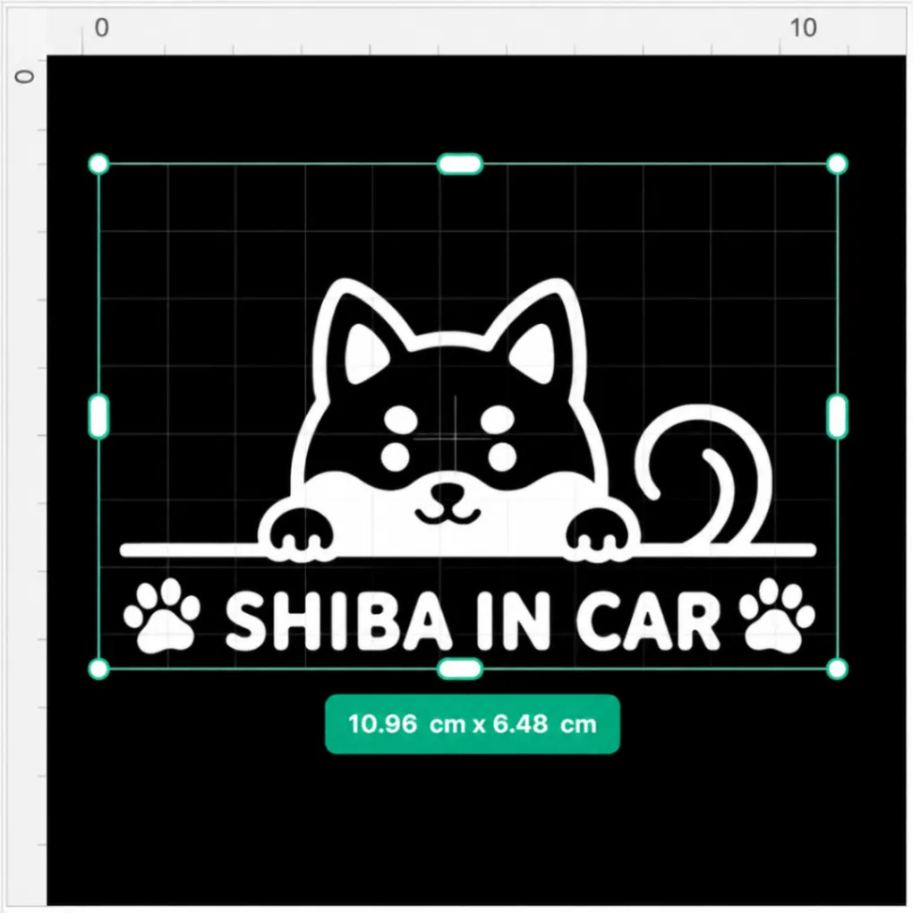 可愛い豆柴がひょっこりのぞく♪ SHIBA IN CAR ステッカー 白【42】