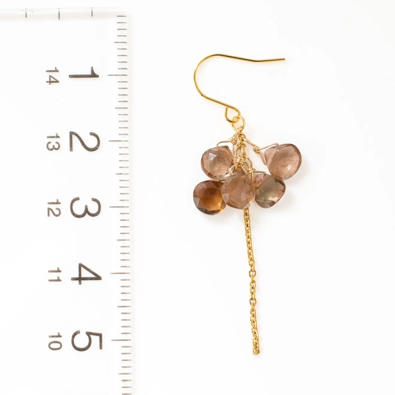 【ハンドメイド】ピンクアンダリュサイト しゃらしゃらピアス