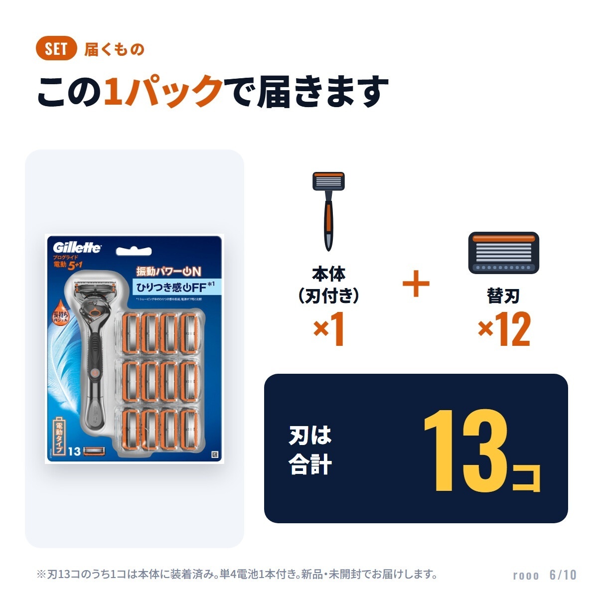 ジレット プログライド パワー 本体＋替刃12個 合計13個（電動タイプ）