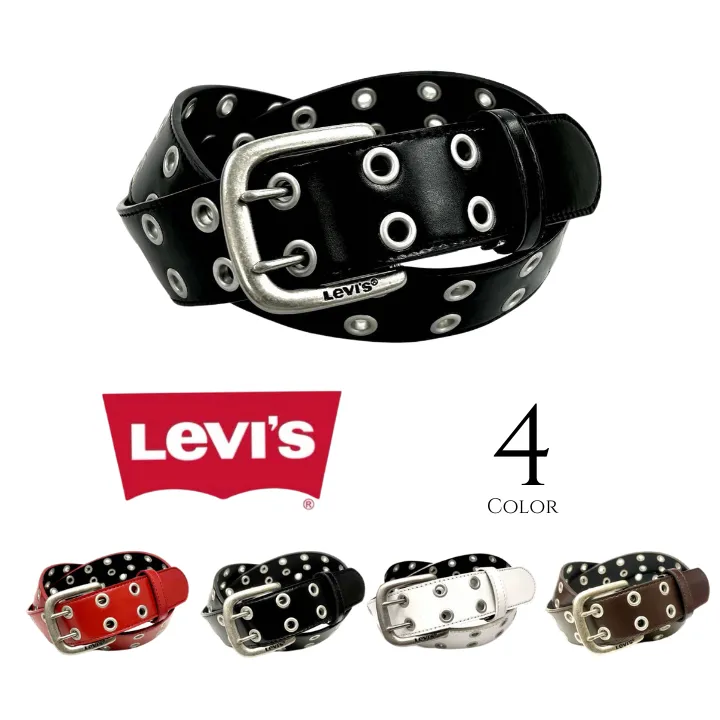 【Levi's】40mm ダブルピンベルト 6911 ブラック・ダークブラウン・レッド・ホワイト