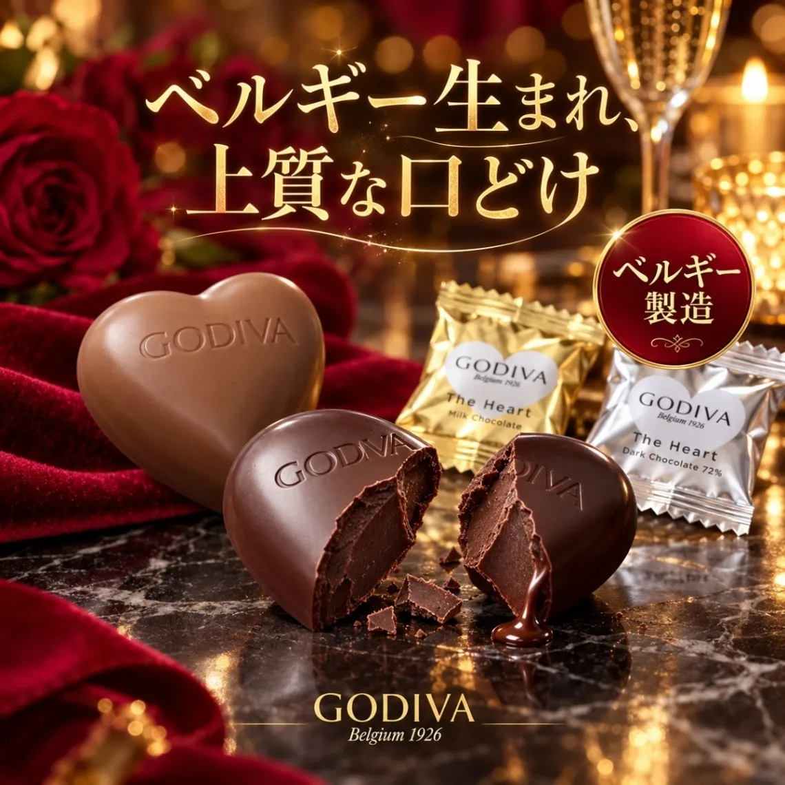 ゴディバ ザ ハート チョコレート アソートメント 40粒入り ミルク