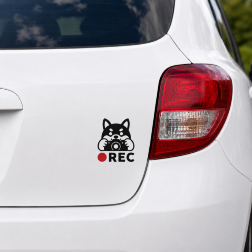 柴犬 REC ドライブレコーダー録画中 カッティングステッカー【50】