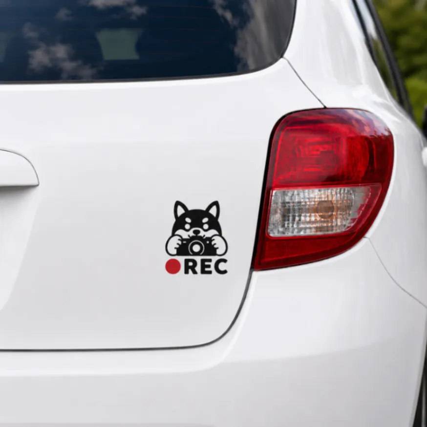 柴犬 REC ドライブレコーダー録画中 カッティングステッカー【50】