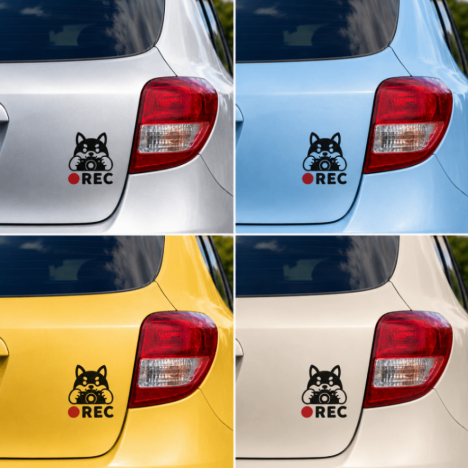 柴犬 REC ドライブレコーダー録画中 カッティングステッカー【50】