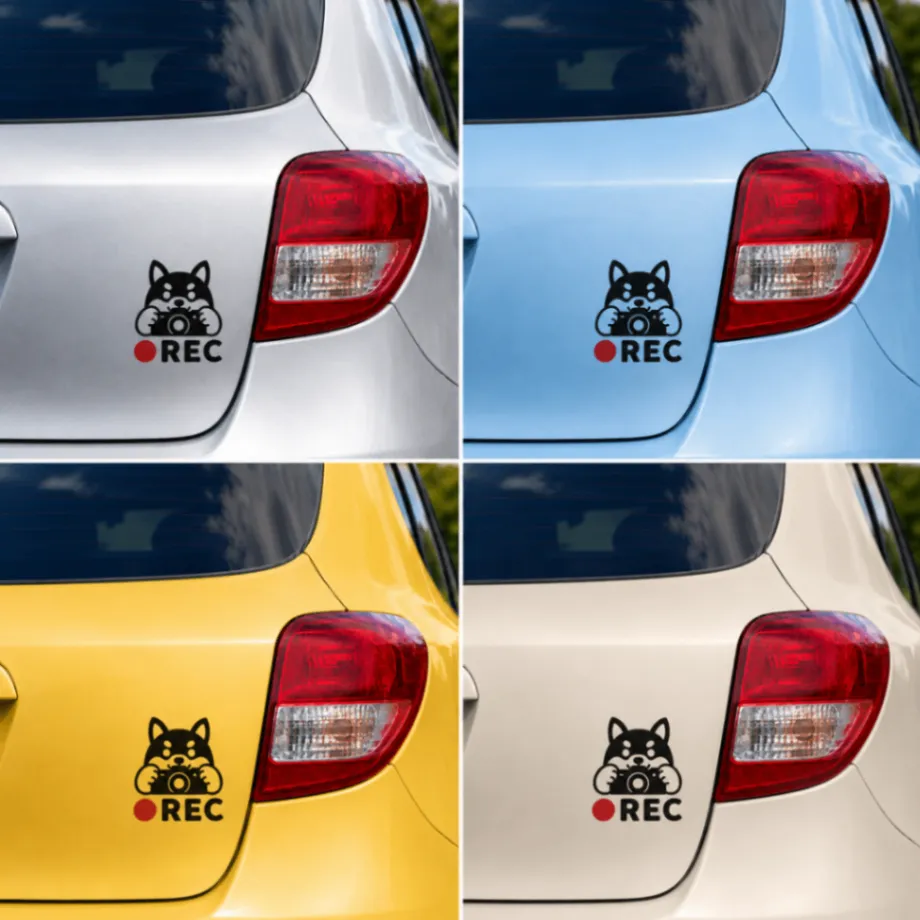 柴犬 REC ドライブレコーダー録画中 カッティングステッカー【50】