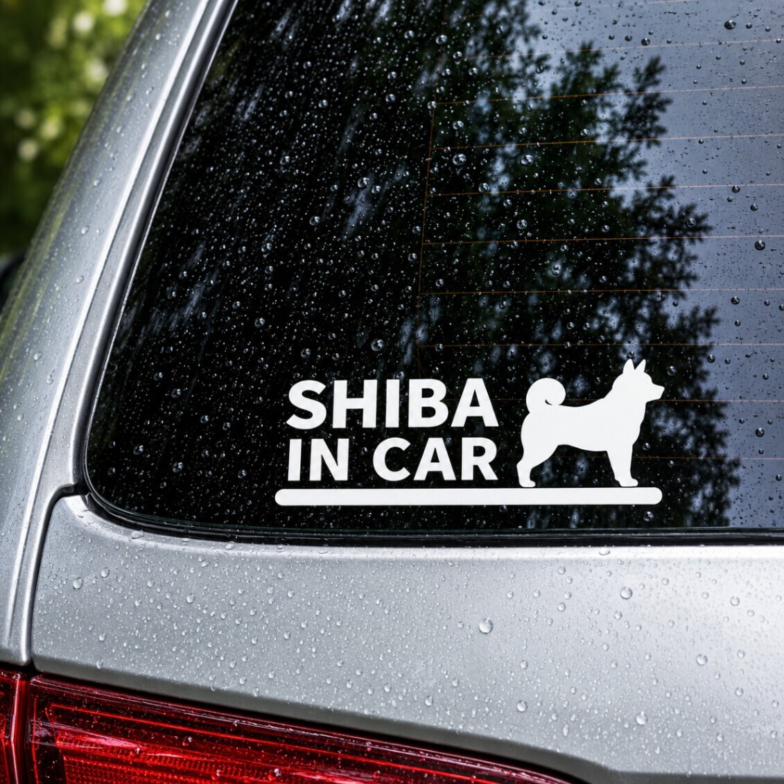 後続車に可愛くアピール♪ SHIBA IN CAR 柴犬 ステッカー 白【52】