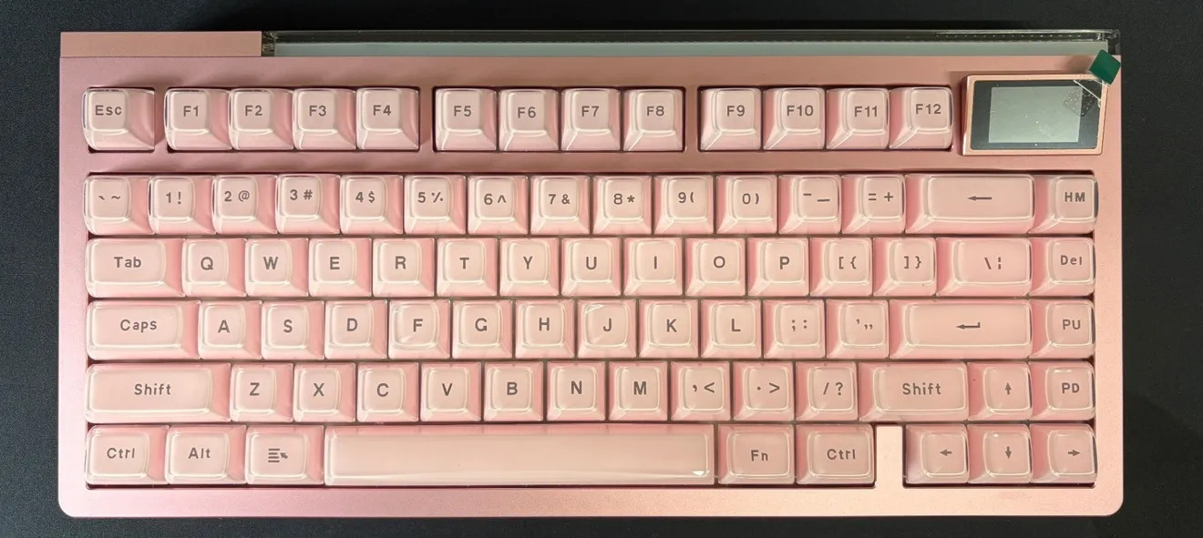 EPOMAKER GLOW75 ピンク GrayWood V4 MOAキーキャップ RGB液晶