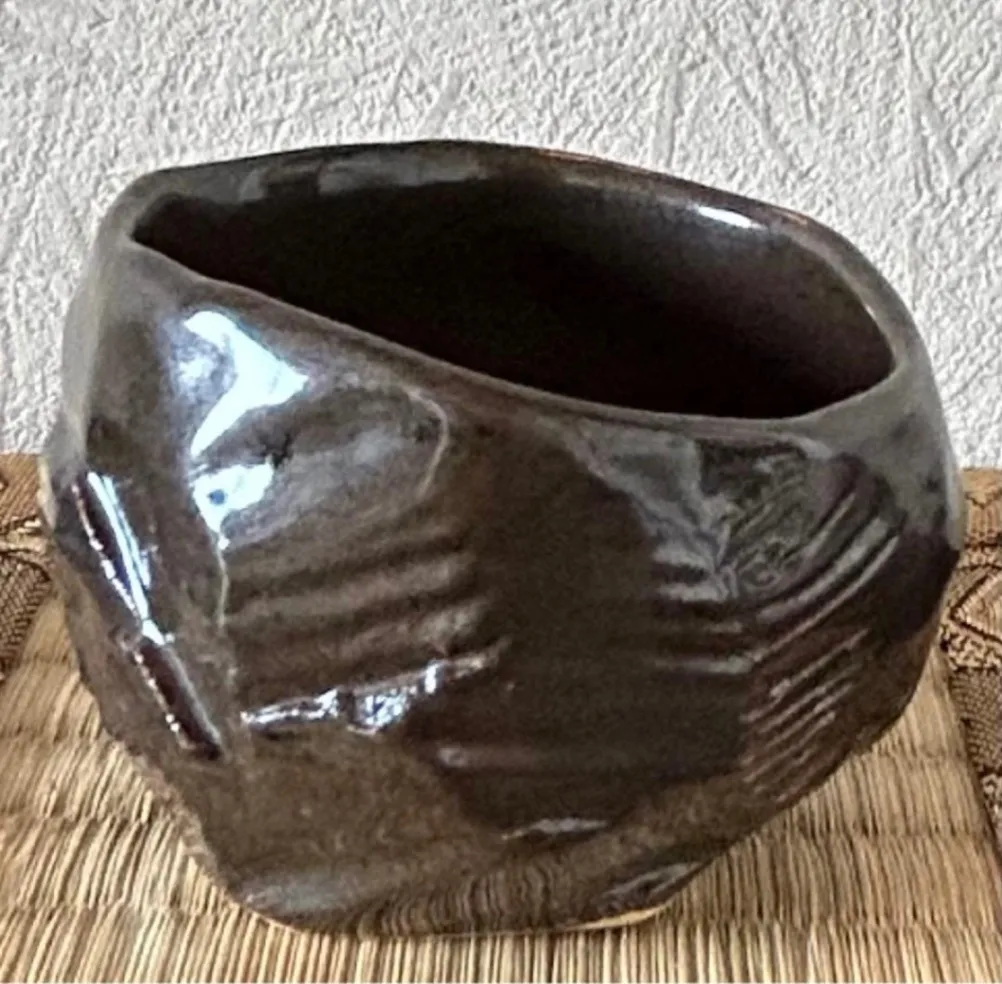 ぐい呑み(窯変油滴) 湯呑み 器 和食器 陶器 受賞作家 手作り 一点物 ⑪