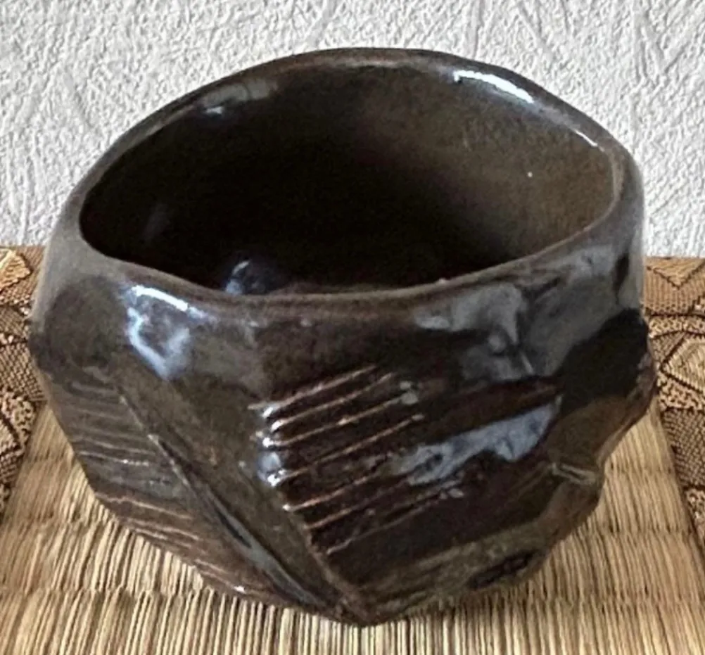 ぐい呑み(窯変油滴) 湯呑み 器 和食器 陶器 受賞作家 手作り 一点物 ⑪