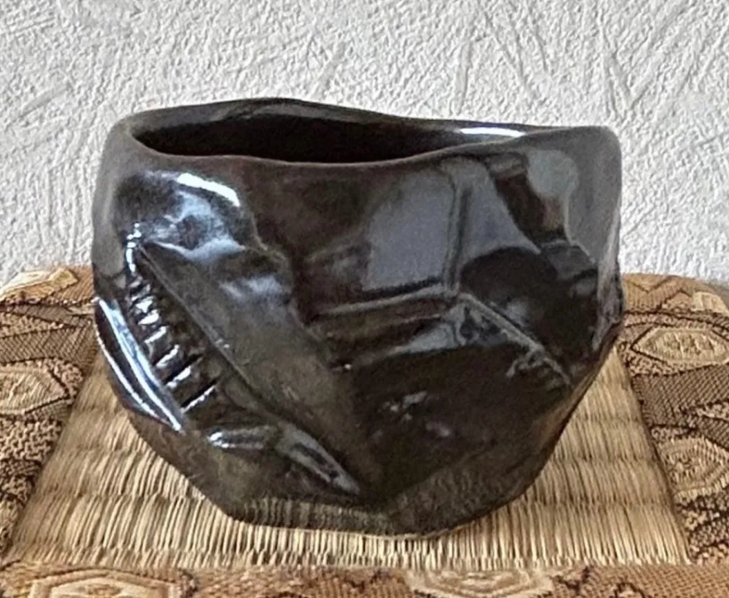 ぐい呑み(窯変油滴) 湯呑み 器 和食器 陶器 受賞作家 手作り 一点物 ⑪