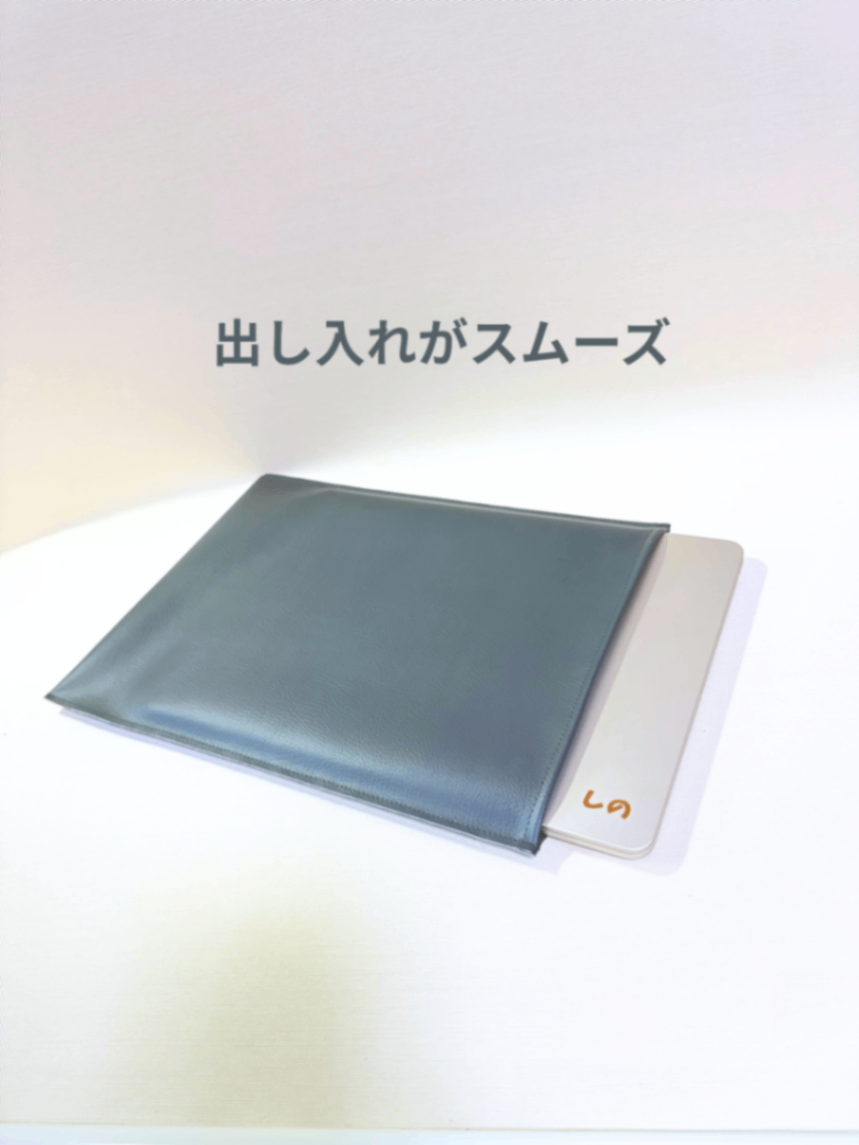MacBook 13インチ PCケース PVCレザースリーブ 丈夫でかさばらない（グレー）