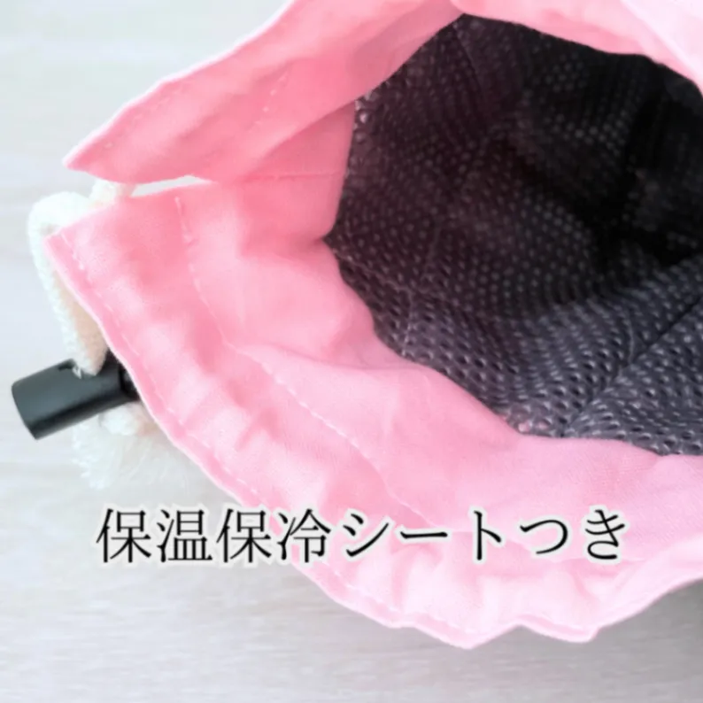 ペットボトルホルダー　チェリーピンク&ブラック　保冷保温機能つき　
