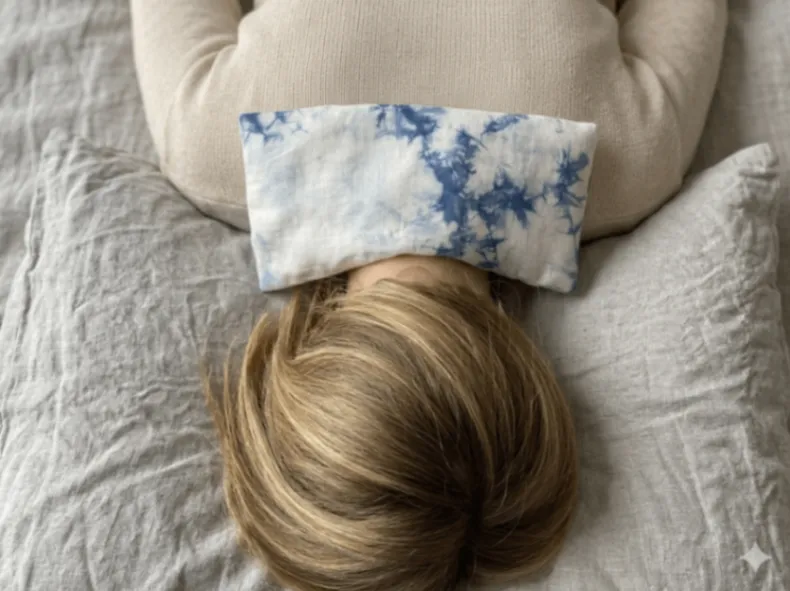 心地よく、ぐっすり眠るための玄米カイロ｜アイピロー・温活・リラックス・自然素材（カバー：藍染）