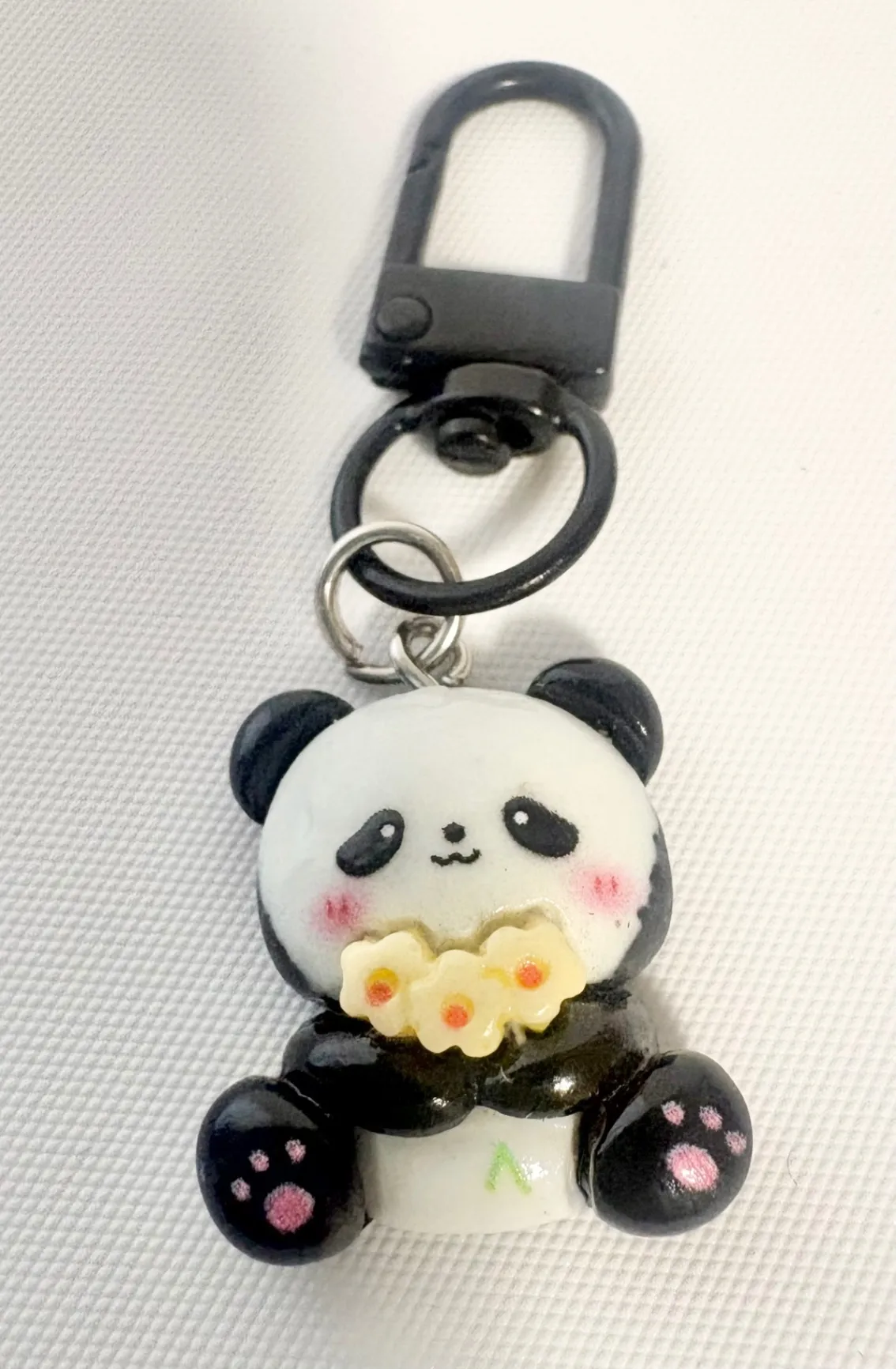 パンダ キーホルダー 2個セット シンプル お花 マスコット かわいい