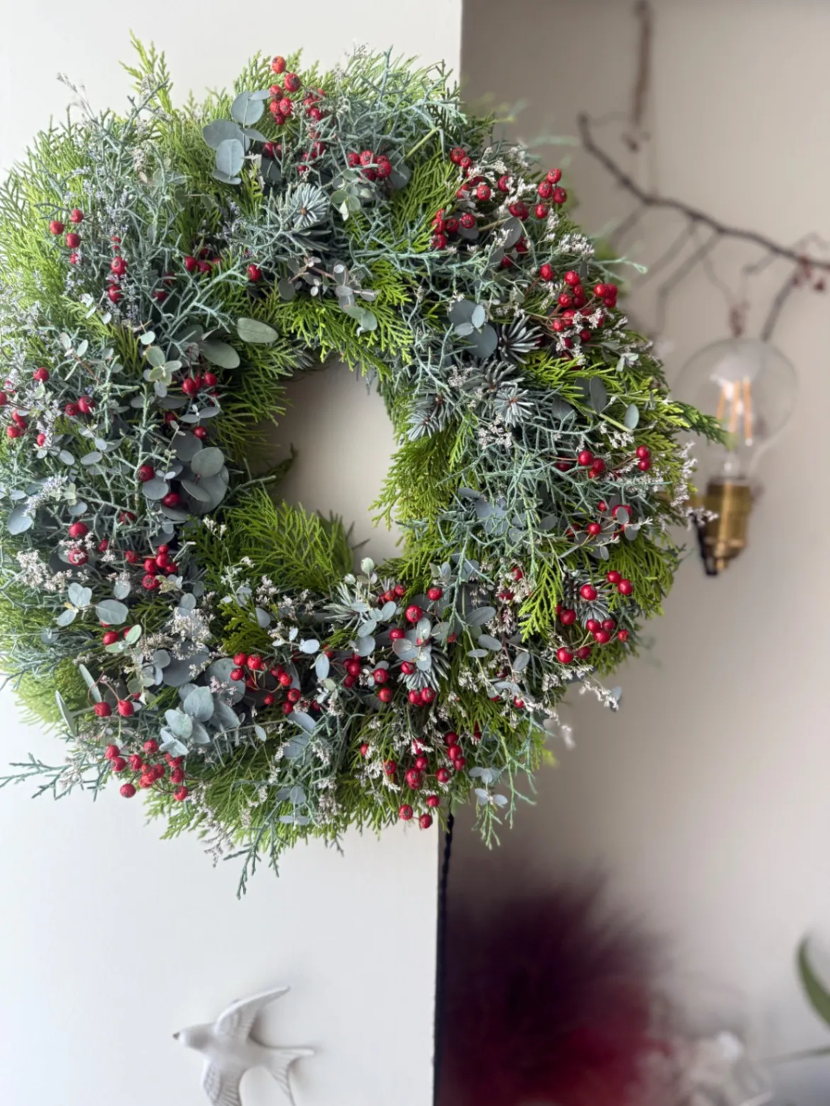 特大　フレッシュグリーン　生葉　針葉樹が香るナチュラル　クリスマスリース　森のリース　クリスマス