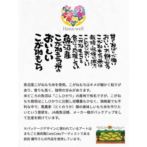 【魚沼産こがねもち米100％】切り餅 400g 個包装 ハナウェル 新潟県産 エシカル製品 福祉