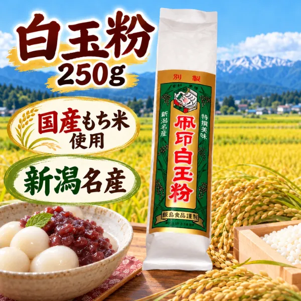 【新潟名産】凧印白玉粉 250g 国産もち米100％使用 飯島食品工業 もちもち白玉だんごに◎