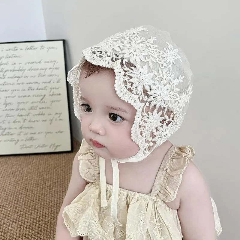 ベビーボンネット ホワイト セレモニー 帽子 新生児 お宮参り 退院 レース