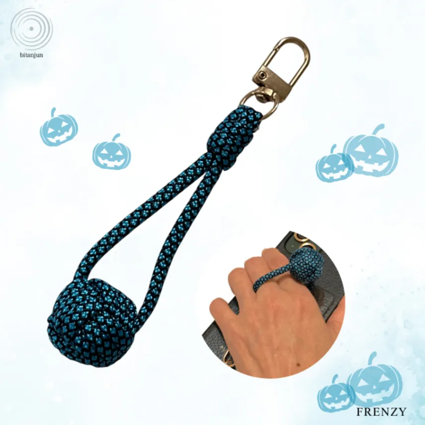 🎃 パラコード スマホショルダーストラップ 【ハロウィン】「FRENZY｜熱狂の余韻」黒×青×赤×金
