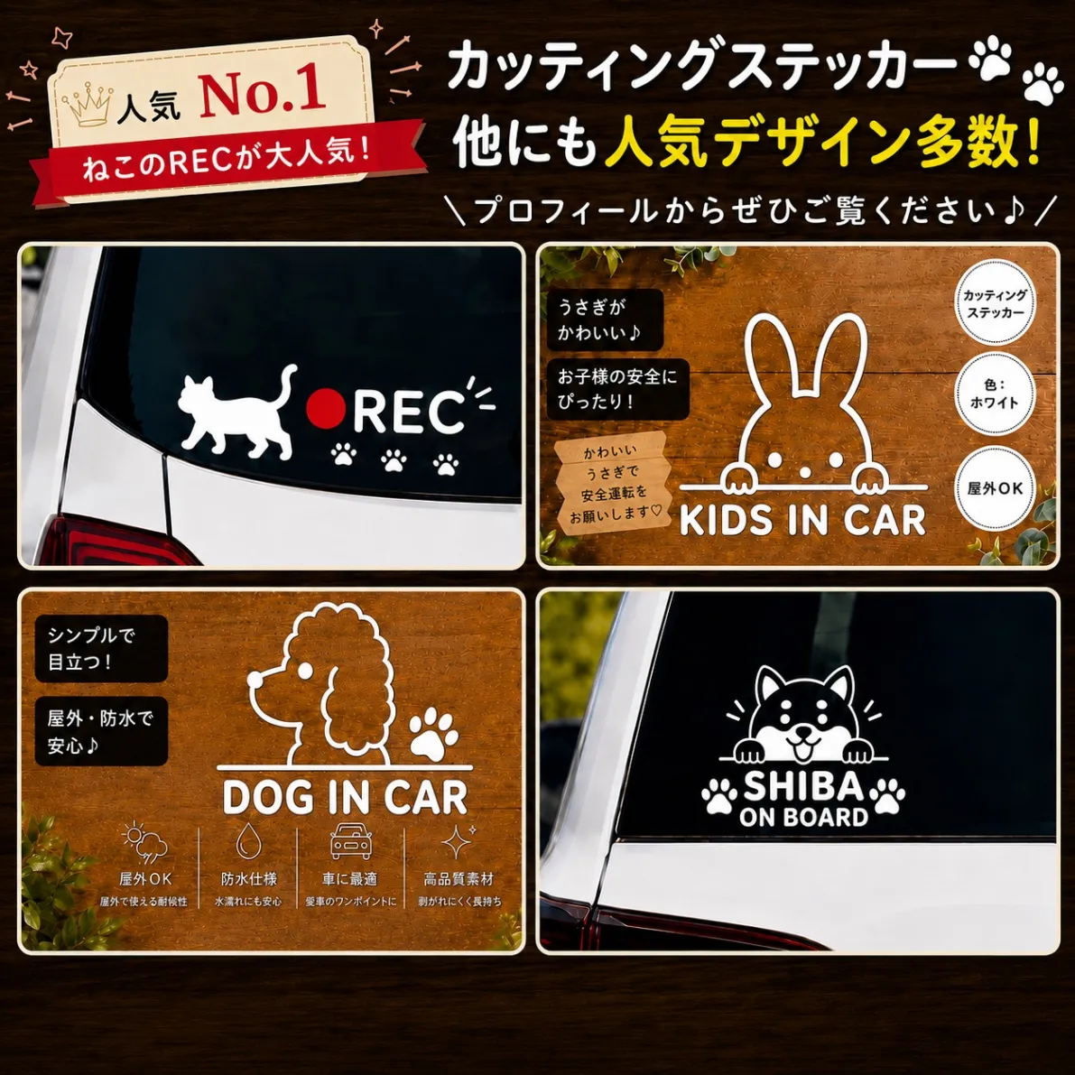 貼るだけで安全性アップ！REC ドライブレコーダー 録画中 ステッカー【53】