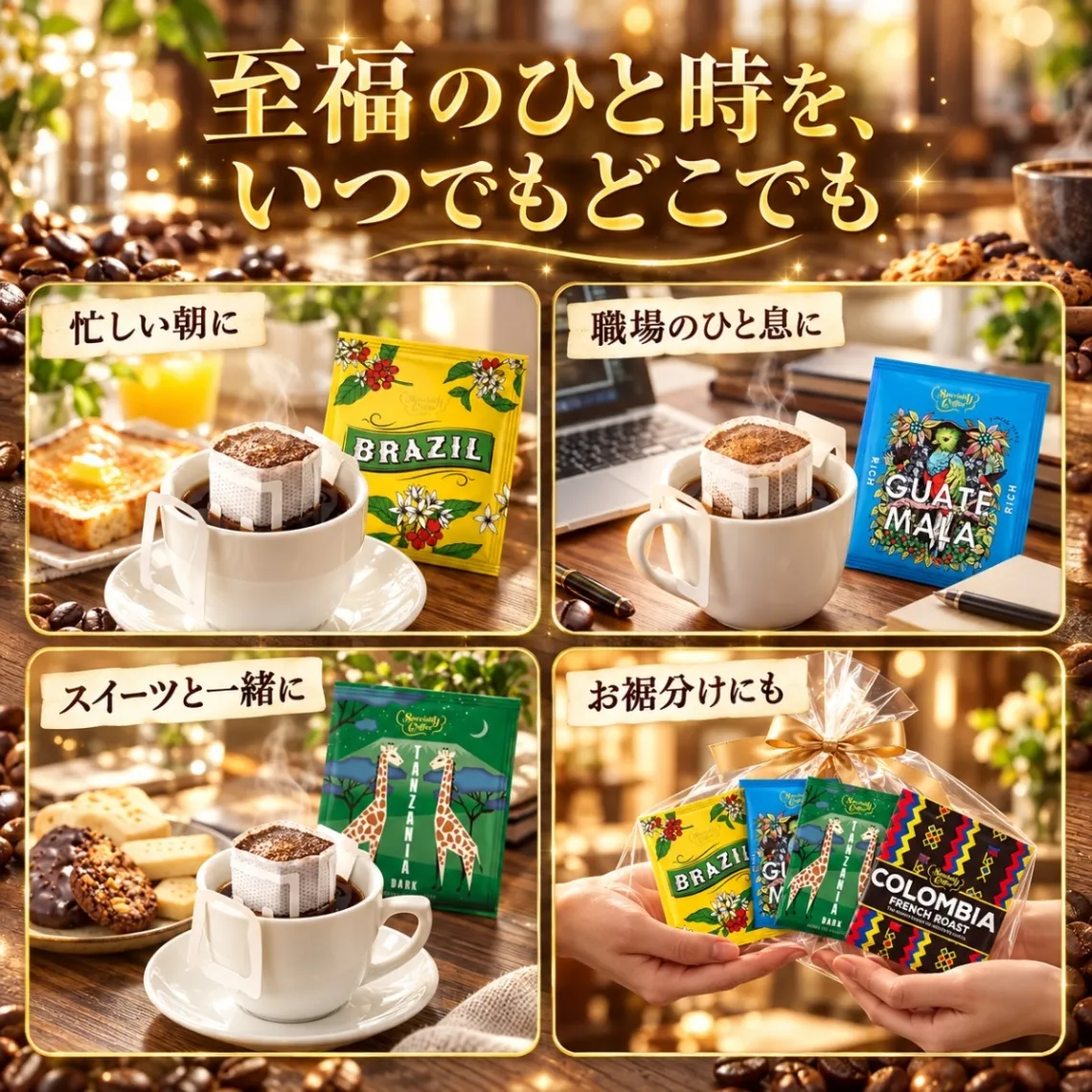 MJB ドリップコーヒー バラエティパック 13~52袋 選べる 4種 ブラジル コロンビア