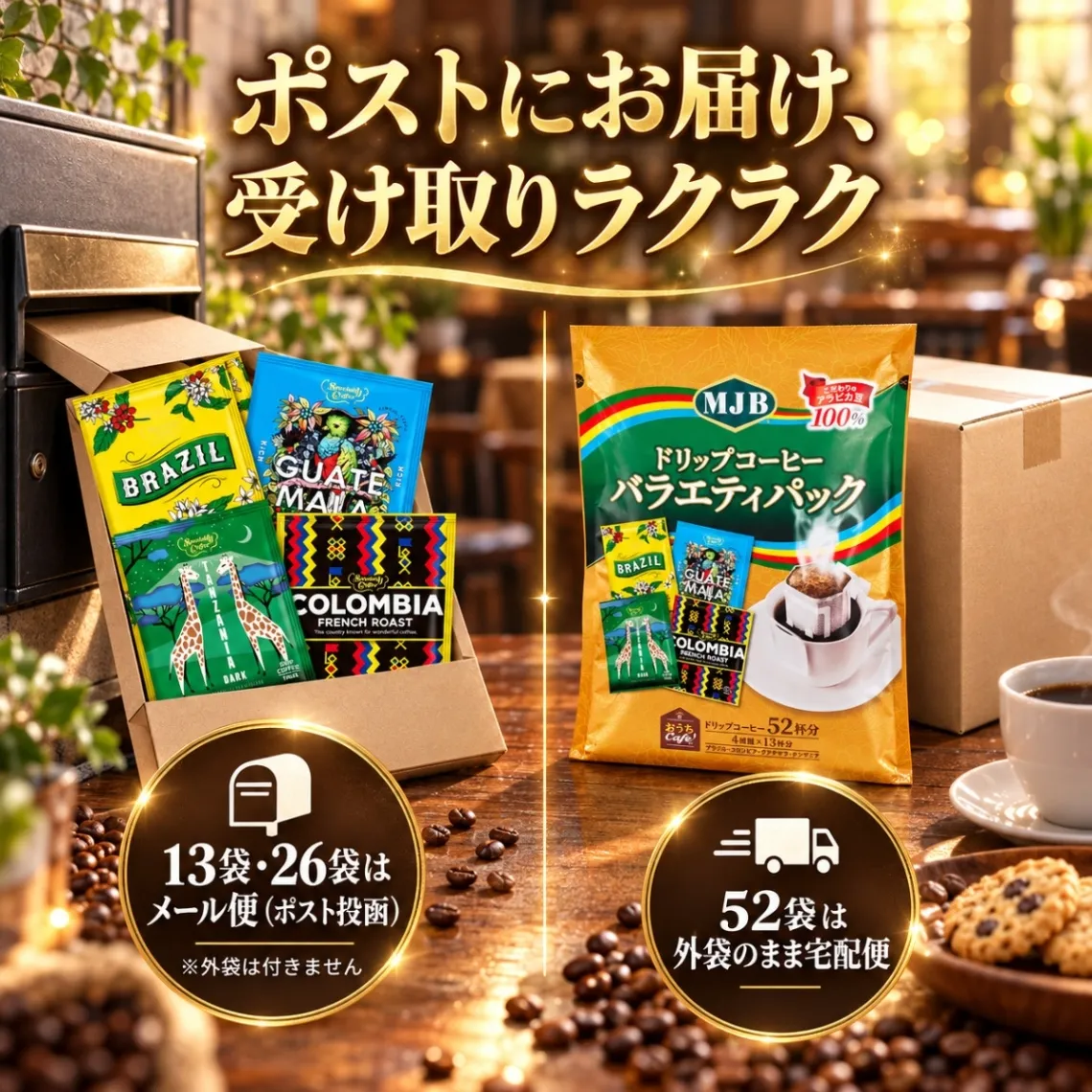 MJB ドリップコーヒー バラエティパック 13~52袋 選べる 4種 ブラジル コロンビア