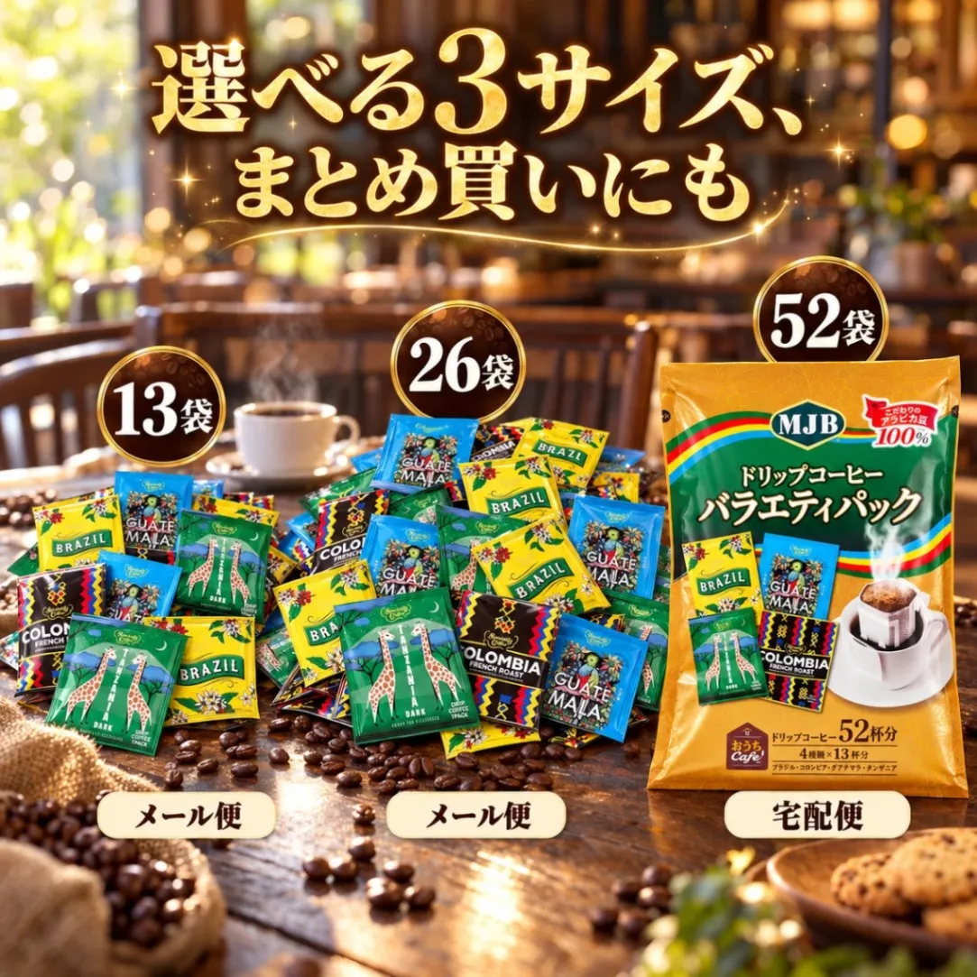 MJB ドリップコーヒー バラエティパック 13~52袋 選べる 4種 ブラジル コロンビア
