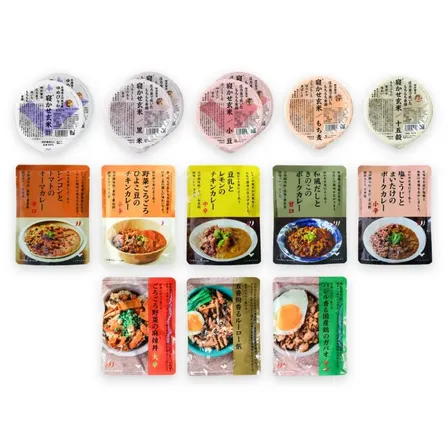 16食セット｜寝かせ玄米8食＋無添加カレー5種＋ごちそう丼3種 ガパオ・ルーロー飯・麻辣丼｜常温保存