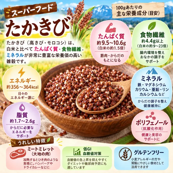 たかきび 200g 国産雑穀 食物繊維・ミネラル豊富 新潟県長岡産 低GI ポリフェノール 健康資産