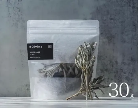【浄化】ホワイトセージ　トップス（枝付きリーフ）30g　浄化　オーガニック
