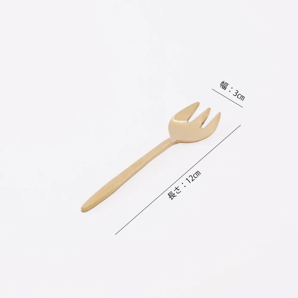 BRASS 丸いフォルムのデザートフォーク