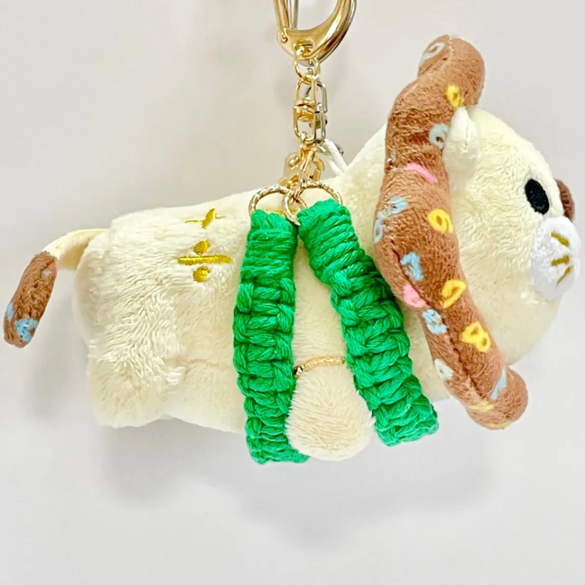 【🦁落とさずお出かけ💕】ライオンちゃんハーネス🦁🌈✨️頑丈マクラメロープ【貯める力】💚緑💚