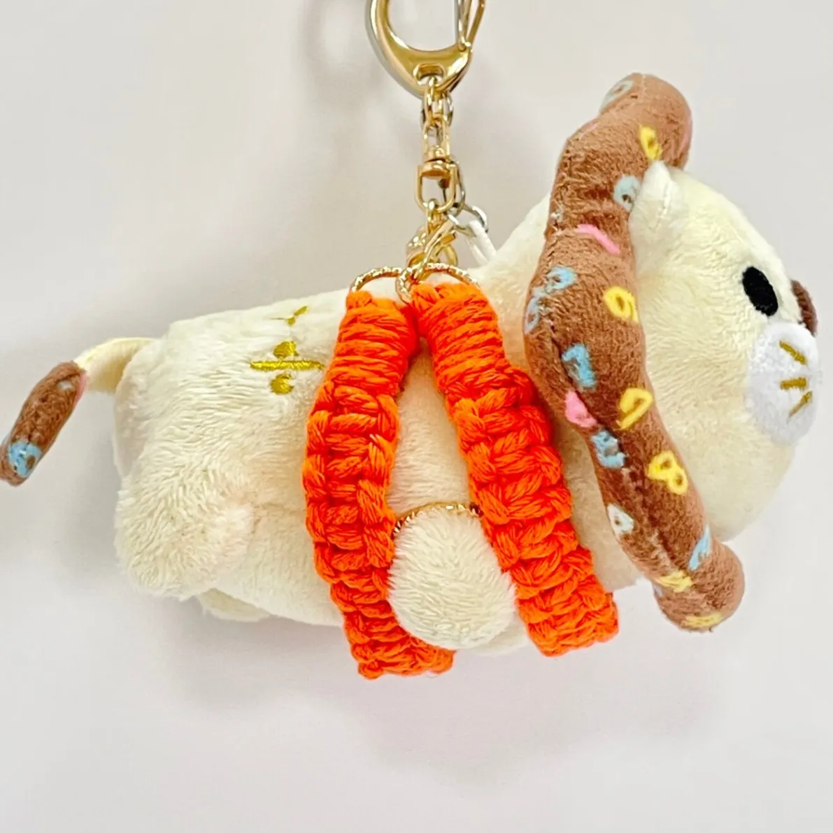 【🦁落とさずお出かけ💕】ライオンちゃんハーネス🦁🌈✨️頑丈マクラメロープ【増やす力】🧡オレンジ🧡