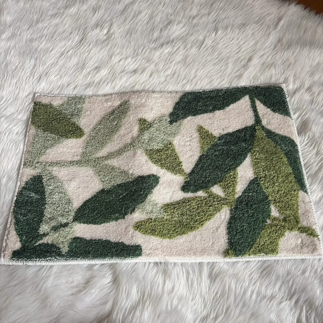 リーフマット 玄関マット リーフ柄 ボタニカル ふわふわ 40×60cm 洗える
