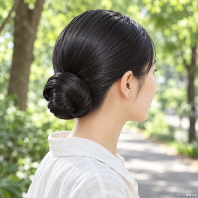お団子ウィッグ ポイントウィッグ お団子 まとめ髪 ヘアアレンジ ブラウン 茶