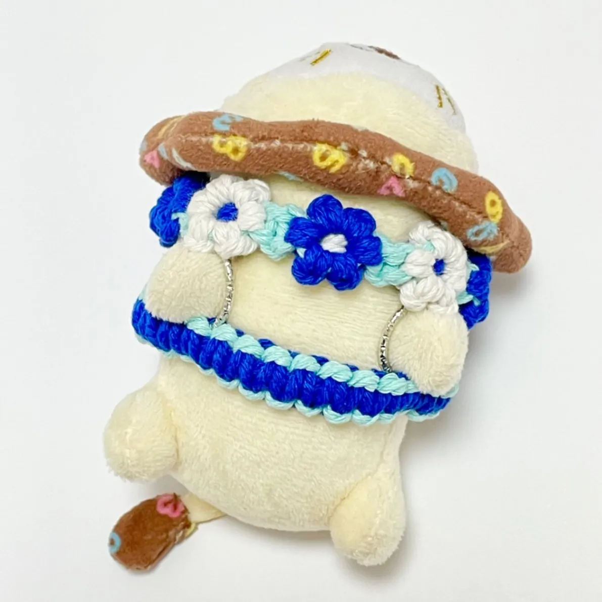 【🦁落とさずお出かけ💕】ライオンちゃんハーネス🦁🌈頑丈マクラメロープ【モルディブブルーホワイト🏖️】