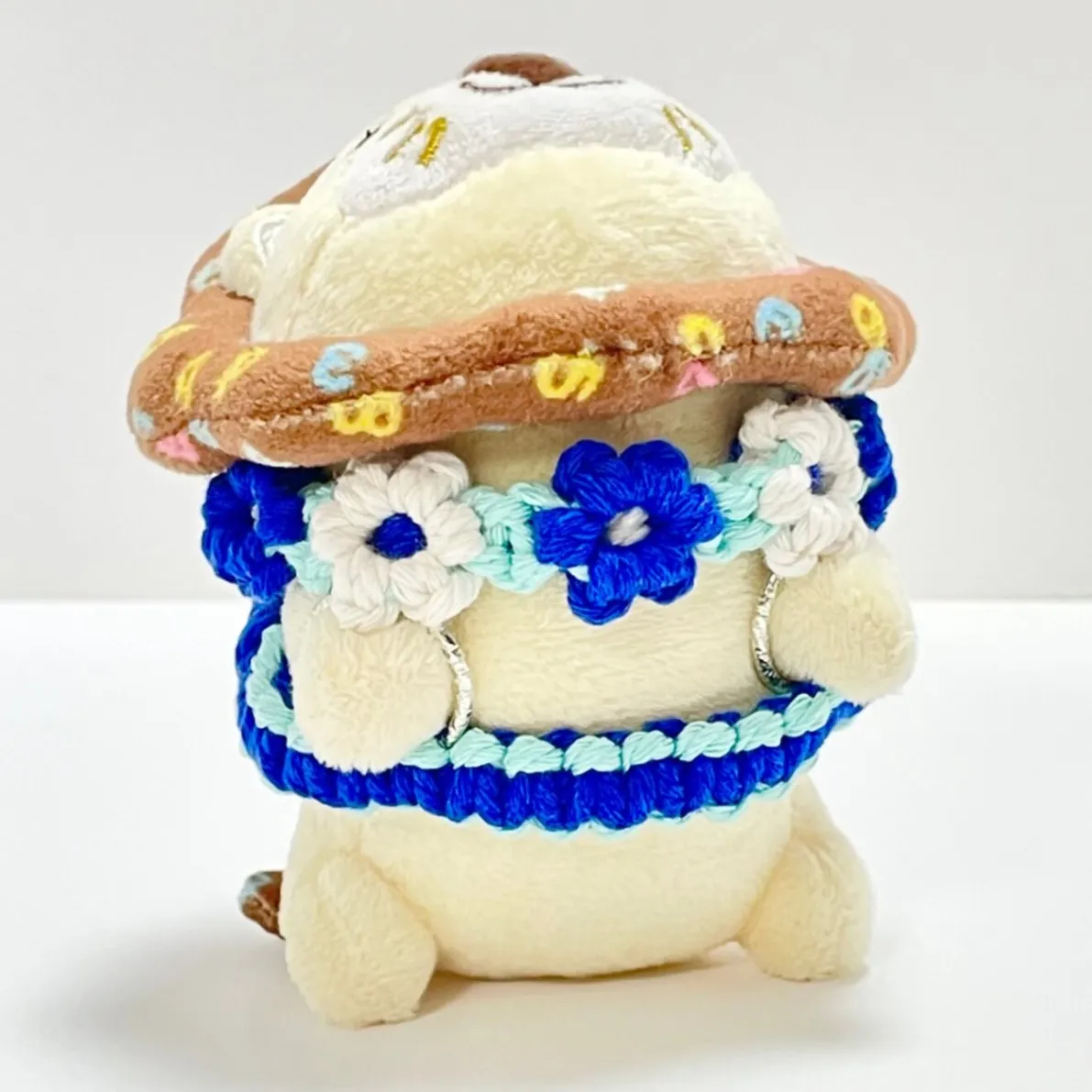 【🦁落とさずお出かけ💕】ライオンちゃんハーネス🦁🌈頑丈マクラメロープ【モルディブブルーホワイト🏖️】