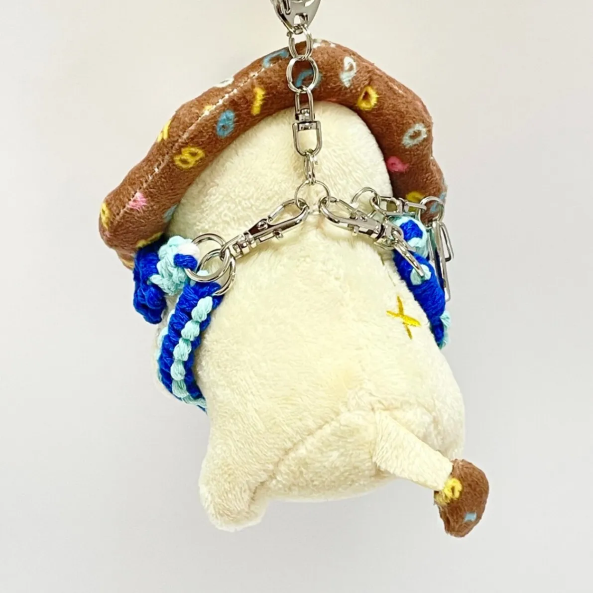 【🦁落とさずお出かけ💕】ライオンちゃんハーネス🦁🌈頑丈マクラメロープ【モルディブブルーホワイト🏖️】