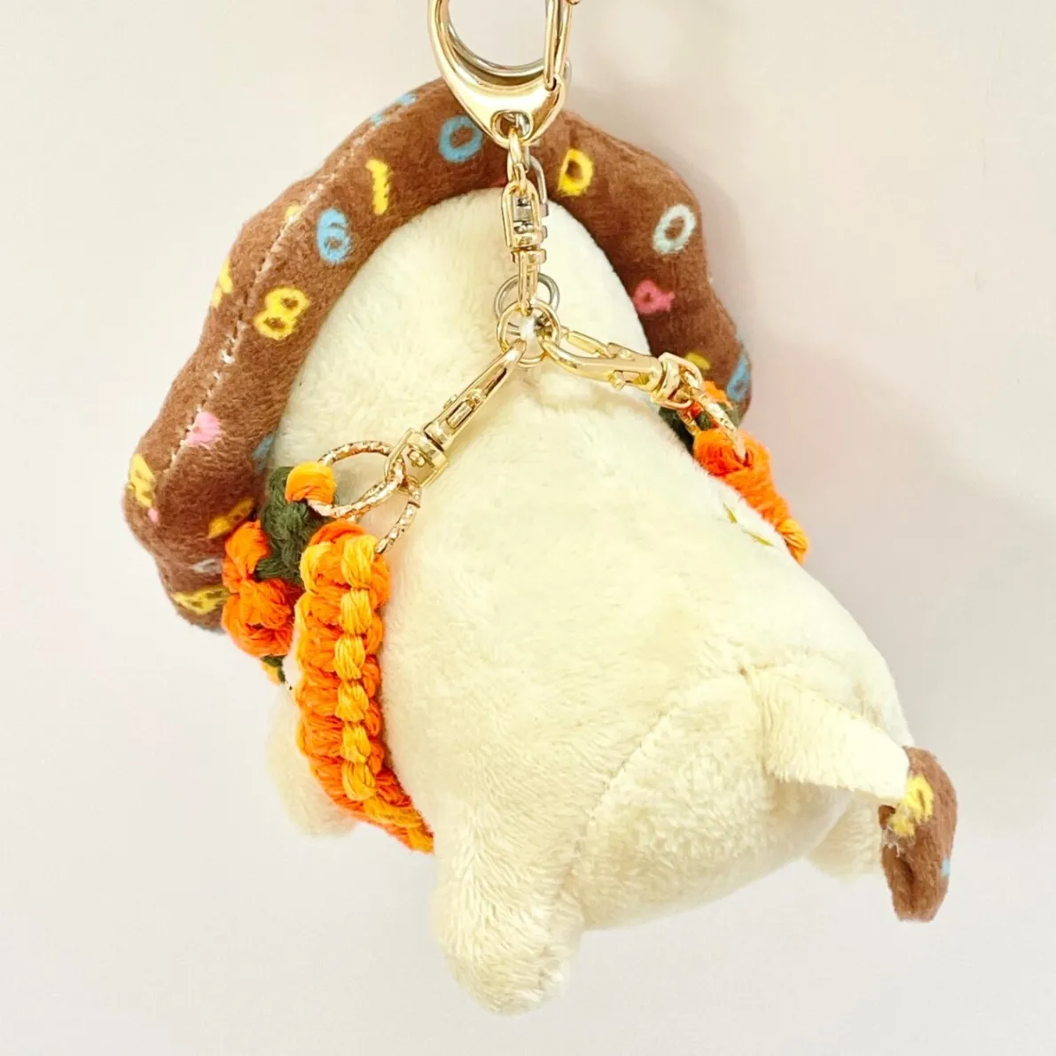 【🦁落とさずお出かけ💕】ライオンちゃんハーネス🦁🌈✨️頑丈マクラメロープ【増やす力】🧡オレンジ🍊お花