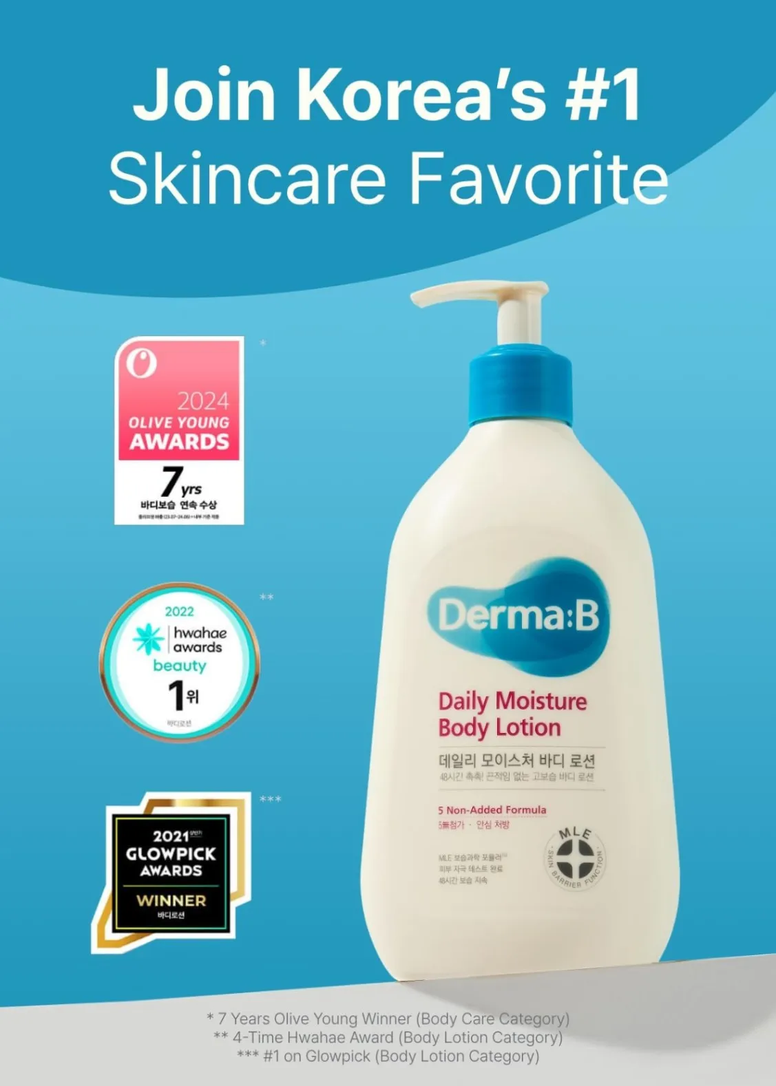 Derma:B(ダーマビー) デイリーモイスチャーボディローション 400ｍL
