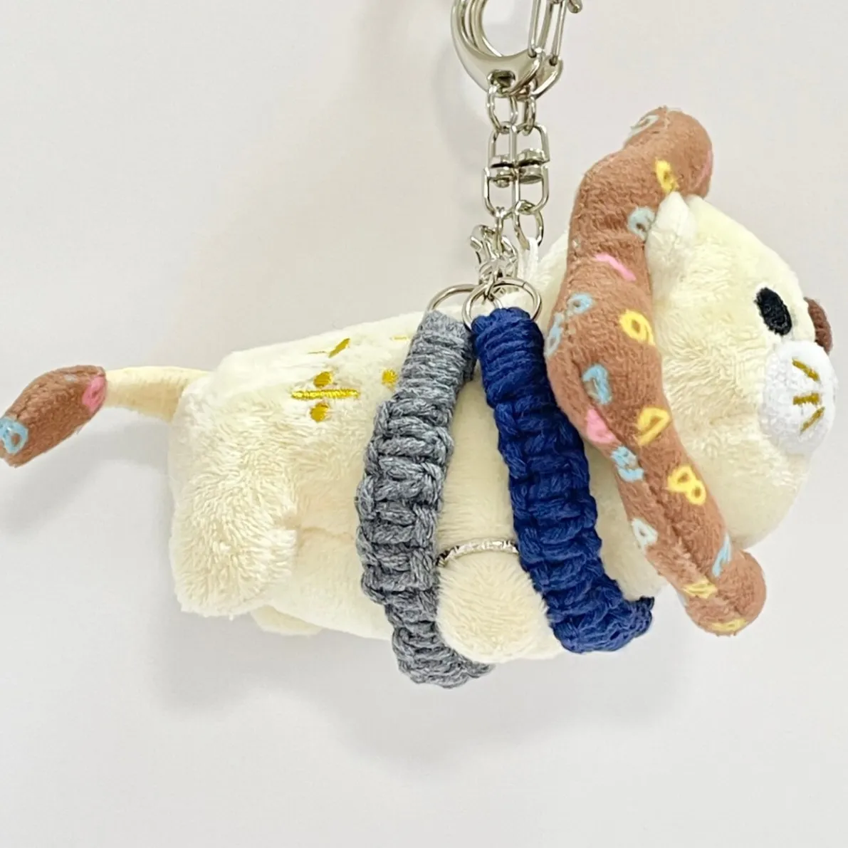 【🦁落とさずお出かけ💕】ライオンちゃんハーネス🦁🌈✨️頑丈マクラメロープ【ネイビーグレー💙🩶】
